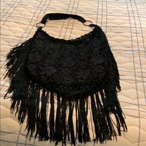 Black fringe purse